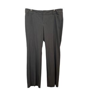 GAP Stretch Curvy Fit Flared Leg Gray Brown Stripe Trouser Pants Women 18